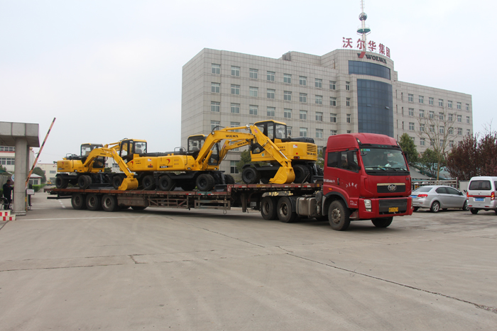 沃尔华集团4台轮式挖掘机顺利出口南非