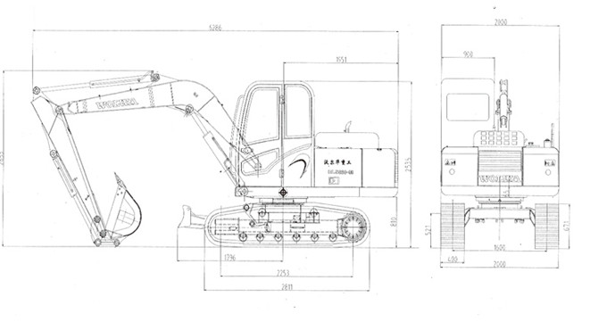 沃尔华DLS880-9B 7吨履带式液压挖掘机外形尺寸