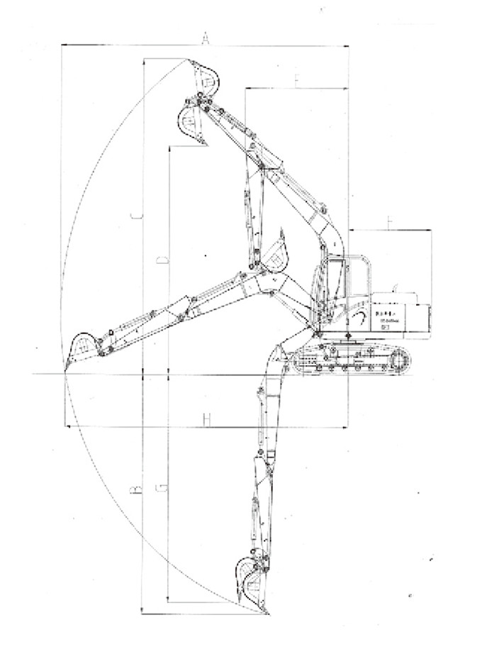 沃尔华DLS880-9B 7吨履带式液压挖掘机工作范围 沃尔华DLS880-9B 7吨履带式液压挖掘机工作范围